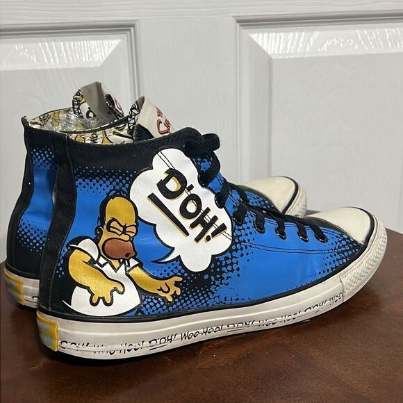 🔥🔥 CONVERSE All Stars Chuck Taylors Bart Simpsons Homer Hi-Top Sneakers - GUC - Picture 3 of 13